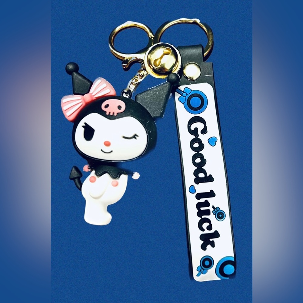 Hello Kitty Kuromi Keychain Silicone New